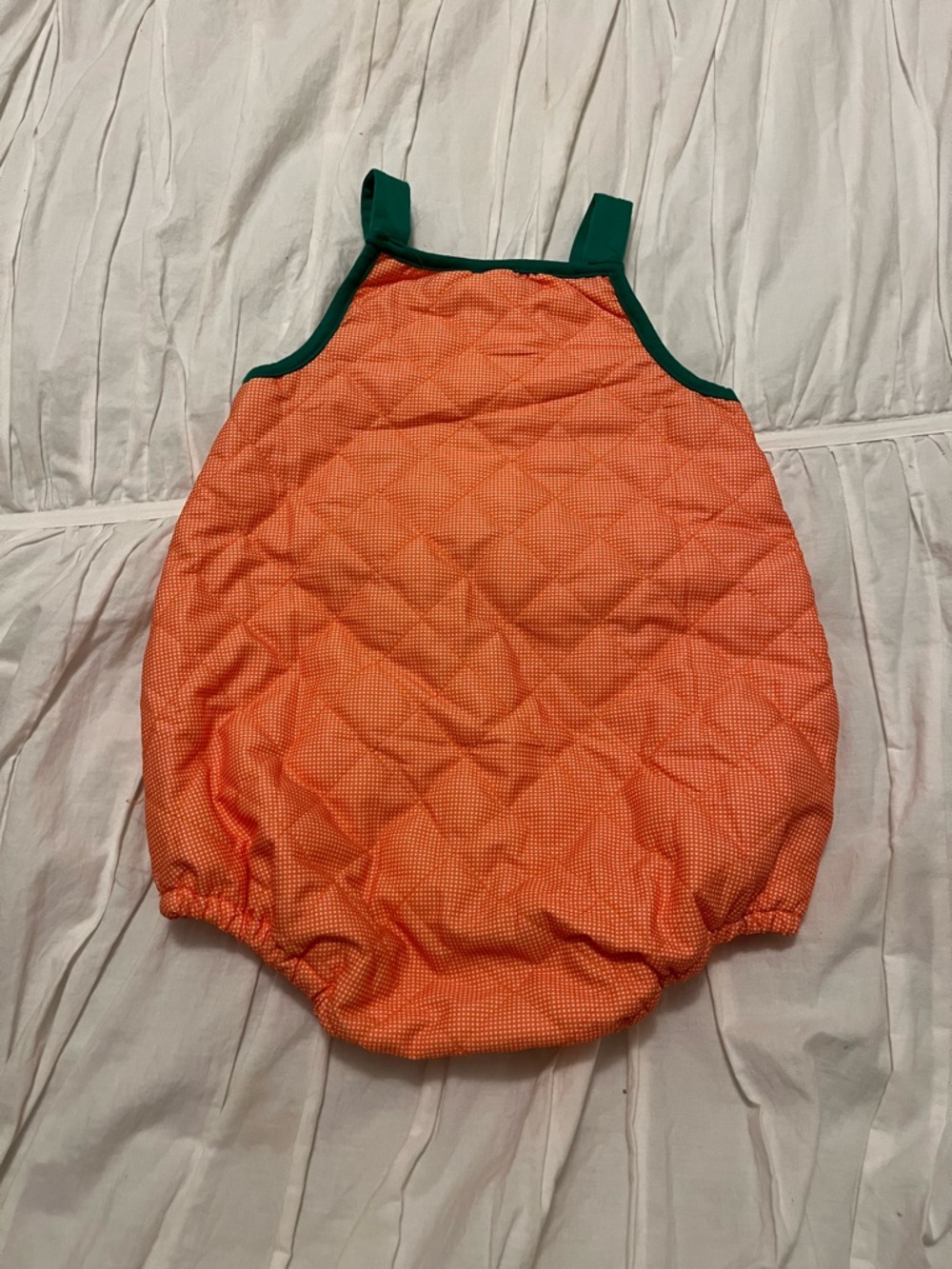 Orange Pumpkin Jack-O'-Lantern Kids Costume Romper - Picture 2 of 2